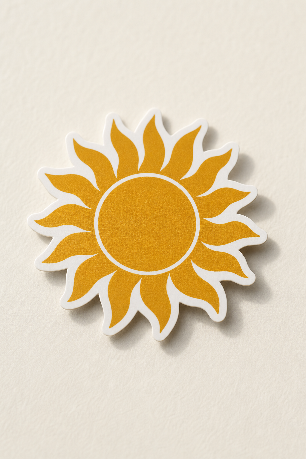 Die-cut vinyl sticker of the golden Zagros Sun